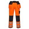 PW3 Warnschutz Arbeitsbundhose mit Holstertaschen, T501, Orange/Schwarz, Größe 28
